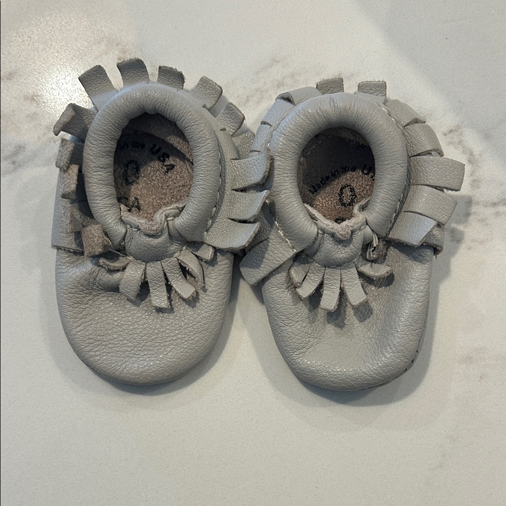 Freshly Picked Baby Moccasins in Light Gray